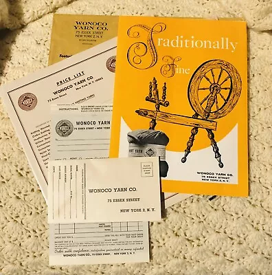 RARE Vintage WONOCO Yarn Co SamplesPrice ListMailing EnvOrder Form+much More  • $65