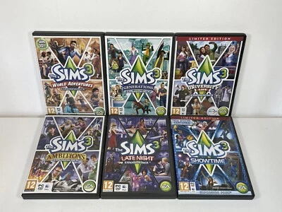 £16.99 • Buy The Sims 3 PC Expansion Pack X6 Bundle - Nightlife Showtime Ambitions Complete
