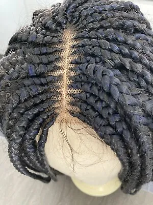 £27 • Buy Unique High Quality Box Braided Hand-made  Wig Black, Purple Highlights  (Long)
