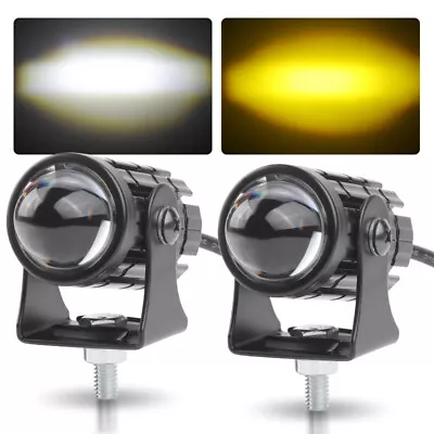 2x Mini Motorcycle LED Spot Lights Driving Fog Amber Projector Lamp SUV ATV UTV • $32.98