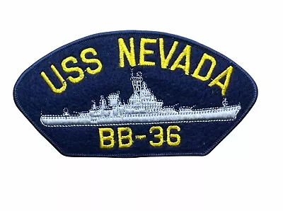 USS Nevada Navy Battleship BB-36 Blue 5.5 X 3 Inch Embroidered Patch PPM F4D8P • $11.79