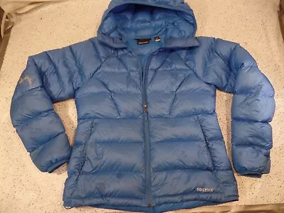 Marmot Womens L Jacket 800 Down Fill Pertex Quantum Zip Hooded Coat • $39.99