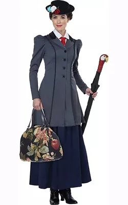Mary Poppins Adult Womens English Nanny Fancy Dress Victorian Fairytale Costume • $62.42