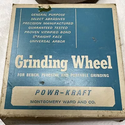 Vintage POWR-KRAFT 6x1x1/2-5/8” Aluminum Oxide Grinding Wheel • $22.99