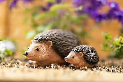 Pair Of Large Resin Hedgehogs Outdoor Garden Ornaments Life Like Decoration Gift • £10.99