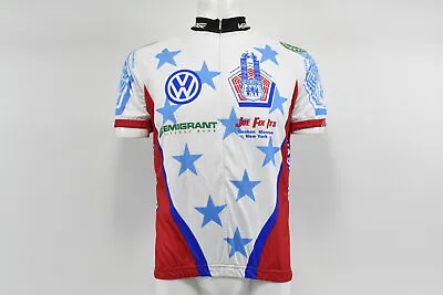 Verge Men's XL Tour De Force Elite Short Sleeve Jersey White/Red/Blue • $15