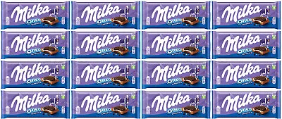 16 MILKA OREO SANDWICH Alpine Milk Chocolate Bar Sweets Candy 92g 3.2oz • £94.68