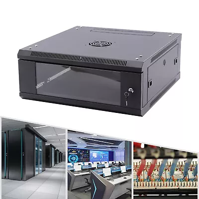 4U 4 Post Server Rack Network Enclosure 24'' Locking Drawer Storage Cabinet US • $84.55