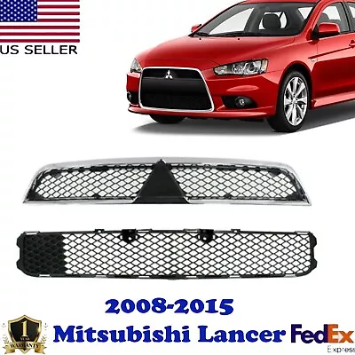 Mitsubishi Lancer Mfront Bumper Upper & Lower Grille Assembly For 2008-2015.. • $77