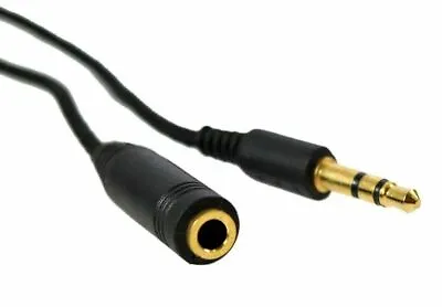 1m 2m 3m 3.5mm Jack BRAIDED HEADPHONE EXTENSION CABLE LEAD STEREO GOLD AUX UK • £3.59