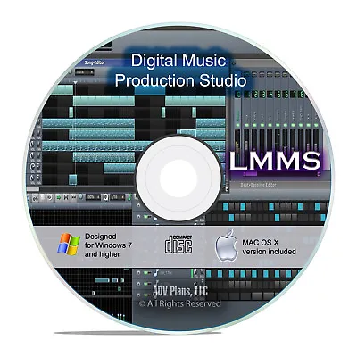 LMMS Pro Music Multi Track Editing Mixing Software DAW Win/Mac/Linux CD I07 • $7.99