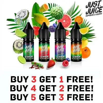 Just Juice Nic Salts E Liquid 10ml Shot 50/50 Vape Juice 5mg 11mg 20mg Flavours • £3.49