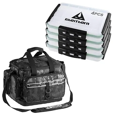 Ghosthorn Fishing Tackle Box Waterproof 3600 And 3700 Tackle Trays Plastic ... • $108.98