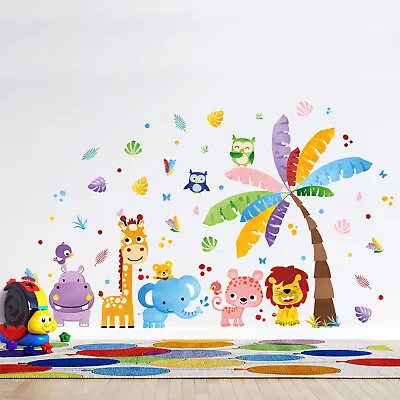 £8.95 • Buy Animal Quotes Dots Children Baby Kids Wall Stickers Nursery Bedroom Decor Art