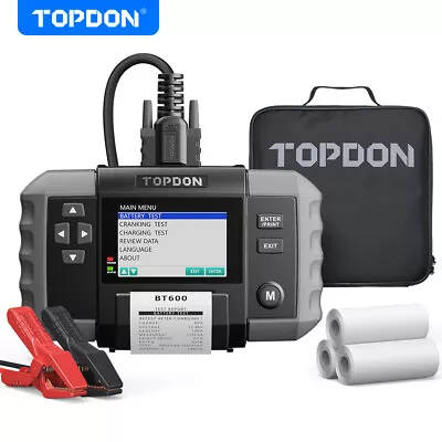 TOPDON BT600 12 Volt Car Heavy Duty Truck Digital Battery Tester With Printer-in • $239