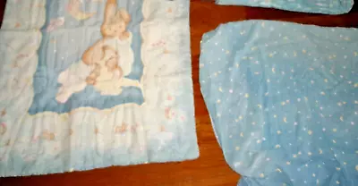 Vintage Bedtime Originals Crib Bunny Rabbits Comforter Fitted Sheet (SU139 • $44.99