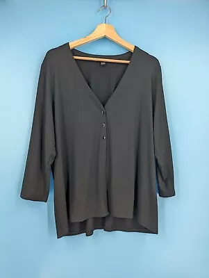 J. Jill Wearever Collection Large Black Rayon Three Button Cardigan Top • $15.99