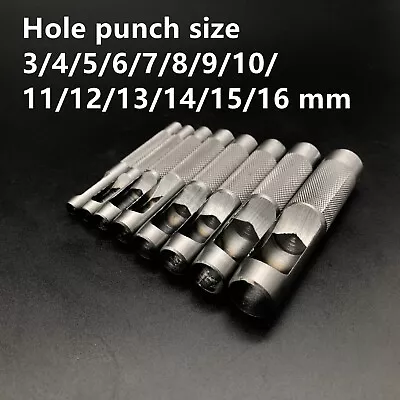 Leather Hole Punch Puncher Hollow Punch Set Tool Gasket Cutter Belt Craft Metal • $4.30