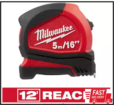5 M/16 Ft. Compact Tape Measure Milwaukee Plastic Lockable Metric SAE Hand Tool • $14.80