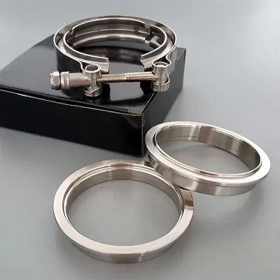 Stainless Steel 304 3  Inch 76MM V BAND CLAMP & FLANGE KIT Vband Exhaust Clamp  • $31.99