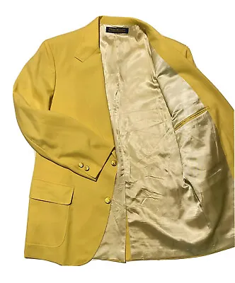 Vintage Brooks Brothers Yellow Golden-BTNS Men Sport Coat 100% Wool Sz 41R USA • $125