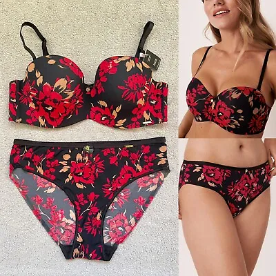 BNWT LaVieenRose MemoryFoam Strapless Bra Set 34C With Matching Brief M RRP$69.9 • £19.99