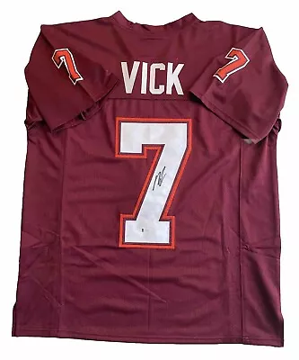 Michael Vick Autographed Virginia Tech Style Maroon Jersey Beckett Certified • $64.99