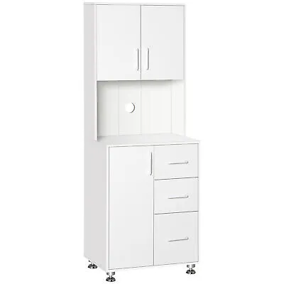 £109.99 • Buy HOMCOM Modern Kitchen Cupboard Storage Organiser Microwave Cabinet White