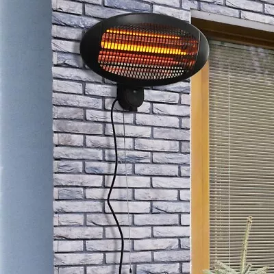 £17.49 • Buy 2kW Patio Heater Garden Wall Mount Electric Aluminium 3 Power Setting