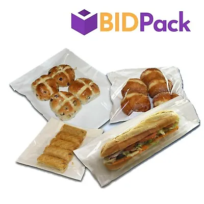 £4.65 • Buy Clear Film Fronted Paper Bags For Cakes, Sandwiches, Sweets, Bakery, Pastries