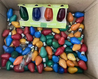 $20 • Buy LOT VINTAGE  CHRISTMAS TREE /Candle Stick LAMP BULBS   MIXED COLORS  UNTESTED