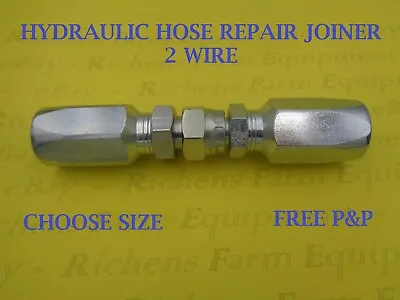 £19.95 • Buy Hydraulic Reusable Hose Fitting/Insert, Repair Joiner, For 2 Wire Hose. Free P&p