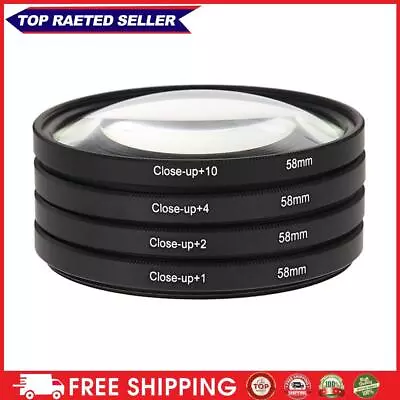 58MM Macro Close Up Lens Filter Kit +1 +2 +4 +10 For Canon EOS 650D 600D 18 • £10.55