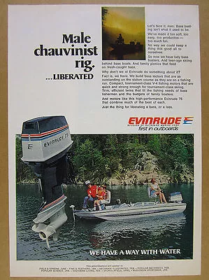 1977 Evinrude 75 Outboard Motor Glastron Bass Boat Photo Vintage Print Ad • $8.29