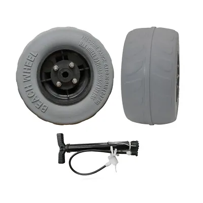 $63.99 • Buy 9  Pneumatic PU Tire Beach Wheel Balloon Wheel For Kayak Cart Beach Trolley 2pcs