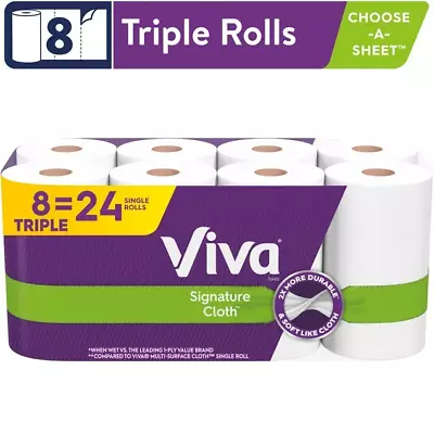 Viva Signature Cloth Paper Towels 8 Triple Rolls (141 Sheets Per Roll) • $21.50