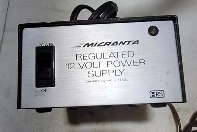 Vintage Micronta Regulated 12 Volt Power Supply Cat No 22-124 Radio Shack (3) • $34.80