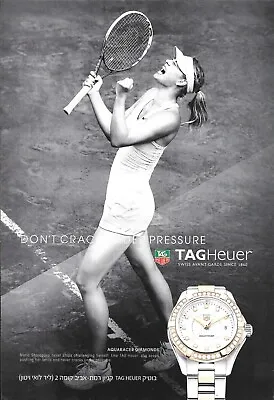 TAG HEUER Watch AQUARACER DIAMONDS Magazine Print Ad Advert  VTG MARIA SHARAPOVA • £14.45