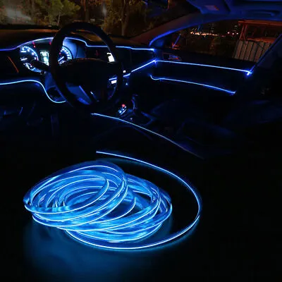 9.8FT Strip Light Blue LED Car Interior Lamp Atmosphere Light Decor Accessories • $8.72