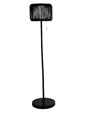 Habitat Tall Outdoor Rope Solar Floor Lamp - Black 9564341 R • £42.99