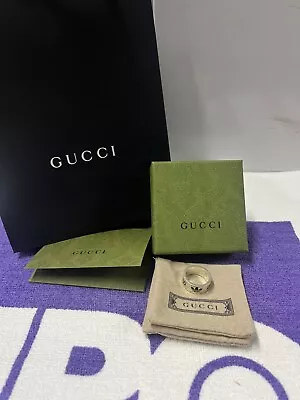 Gucci X Adidas GG Monogram Wide Ring In Silver Size 21 New In Box With Bag • $219.99