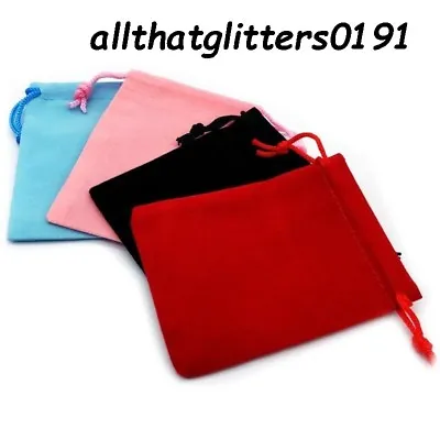 Velvet Effect Gift Pouches In Various Shapes Colours & Sizes NEW XMAS STOCK. • £1.05