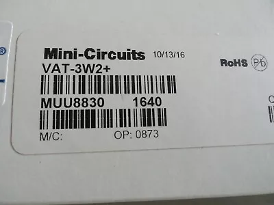 Mini-Circuits VAT-3W2+ 3 DB Fixed Attenuator DC - 6000 MHz 50Ω SMA NEW!!! • $69