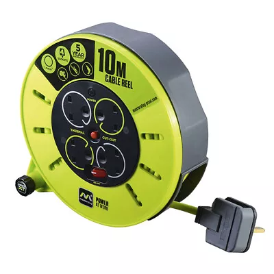 Masterplug CMU10134SL-PX 240v PRO-XT 13amp 10m 4 Gang Casette Reel • £28.65