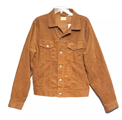 J Crew Mens Trucker Jacket M Stretch Corduroy Button Up Inner & Outside Pockets • $64.99