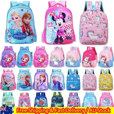 $22.39 • Buy AU Kids Girls Boys Cartoon Elsa Backpack School Bag Kindergarten Travel Rucksack