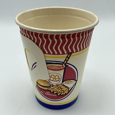1960's McDonald's  Un-Used  Wax Paper Cup  (Vintage) Slash Logo Mint 8oz • $19.99