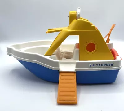 Fisher Price Boat S.S. Tadpole Little People Bath Toy #2524 Fishing Pole Vintage • $22.49