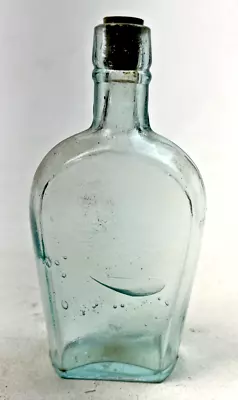 Vintage C & I Aqua Glass Whiskey Bottle - 6  X 2.75  X 1.5  • $25.99