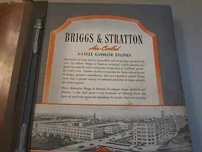 Vintage 1949 Briggs & Stratton 4 Cycle Engine Parts Service Manual Price List • $99.95